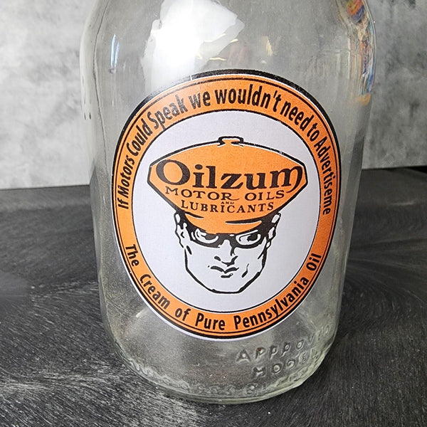 Oilzum "Motor Oils And Lubricants" Vintage Inspired Oil Bottle With Spout