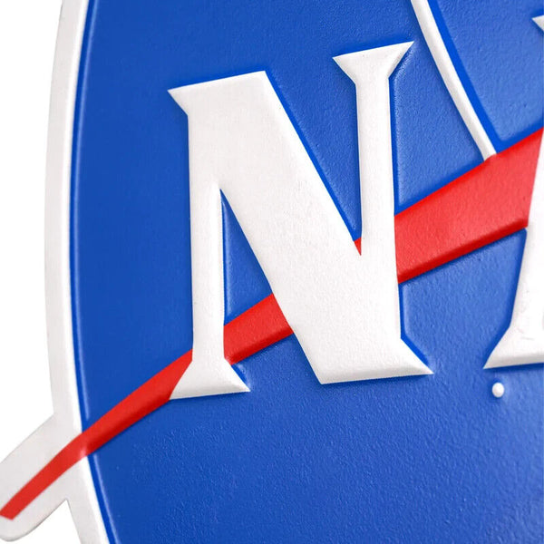 NASA "Meatball" Embossed Metal Wall Sign - Heavy Gauge Space Decor for Man Cave