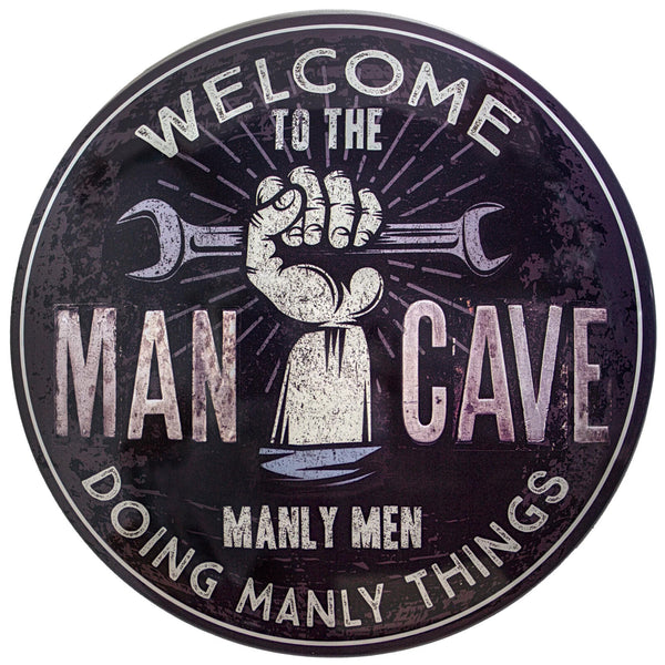 Man Cave Dome Round Metal Sign Bar Man Cave Garage Wall Decor 