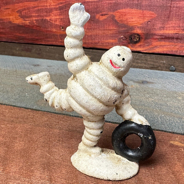 Michelin Mini Rolling Tire Man Cast Iron Paperweight Novelty Home Decor Antiqued