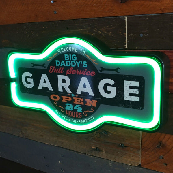 Big Daddy's Garage Neon LED Light Rope Marquee Sign For Bar, Game Room, Man Cave