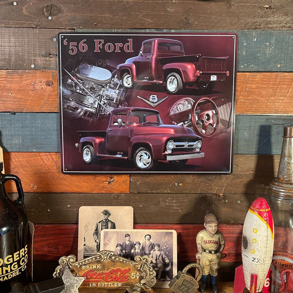 '56 Ford Pickup 15" x 12" Tin Metal Sign W/ Reinforced Edges Man Cave Decor