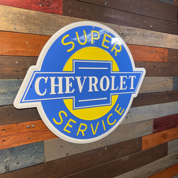 Chevrolet Super Service 24" Round Metal Sign