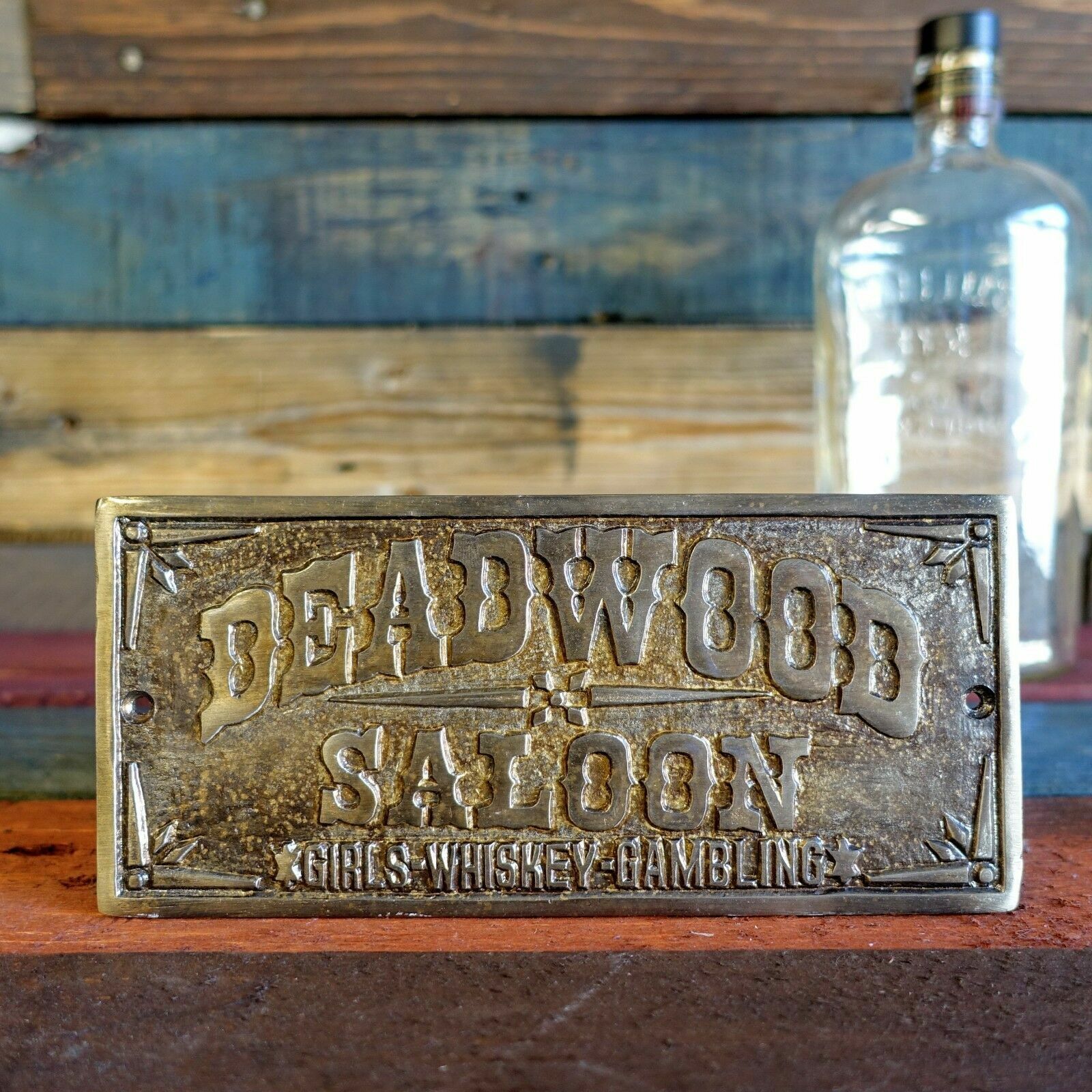 Deadwood Saloon Plaque Sign, Girls Whiskey Gambling, Man Cave Bar Shop Pub Decor