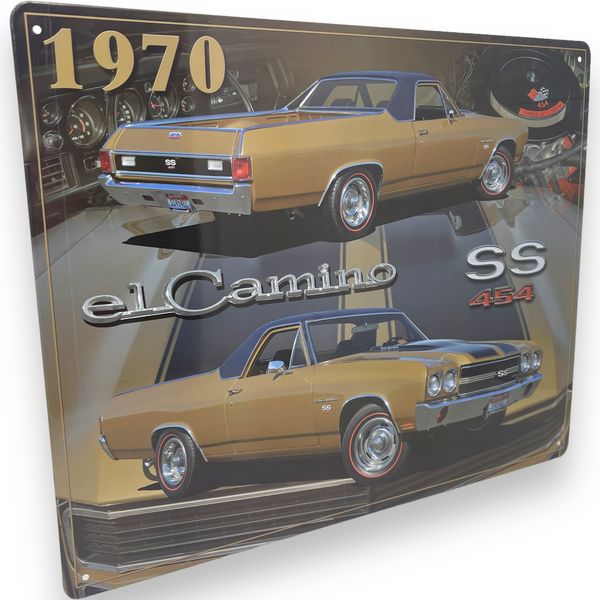 '70 El Camino SS 454 15" x 12" Tin Metal Sign W/ Hemmed Reinforced Edges