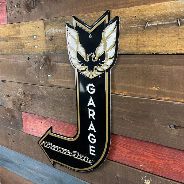 Pontiac Firebird Trans Am Garage Embossed Metal Arrow Sign