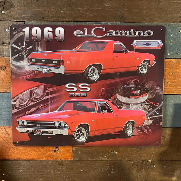 '69 El Camino SS 396 15" x 12" Tin Metal Sign W/ Hemmed Reinforced Edges