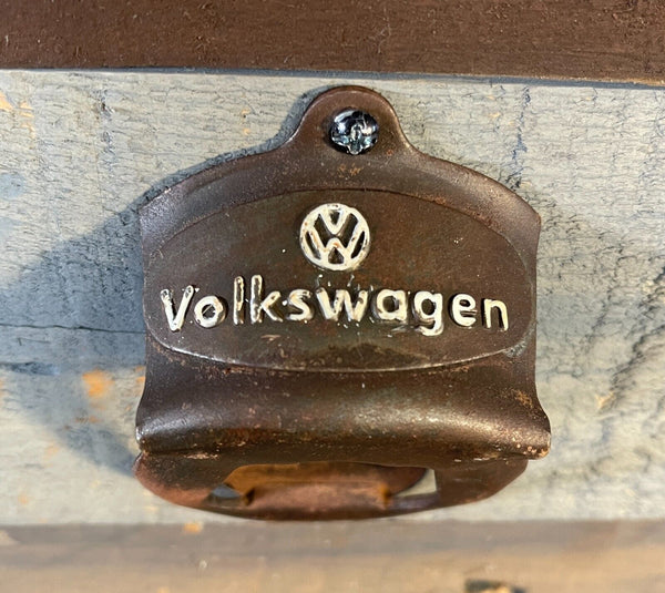 VW Vintage Wall Mounted Beer Bottle Opener With Antique Distressed Finish