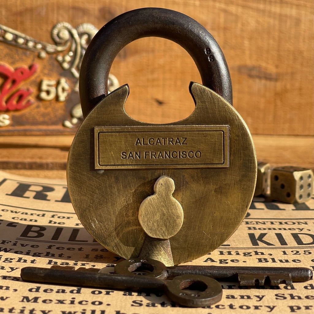 Alcatraz Lock Alcatraz San Francisco Prisoner Transfer Lock, Brass Lock W/ Two Keys ...