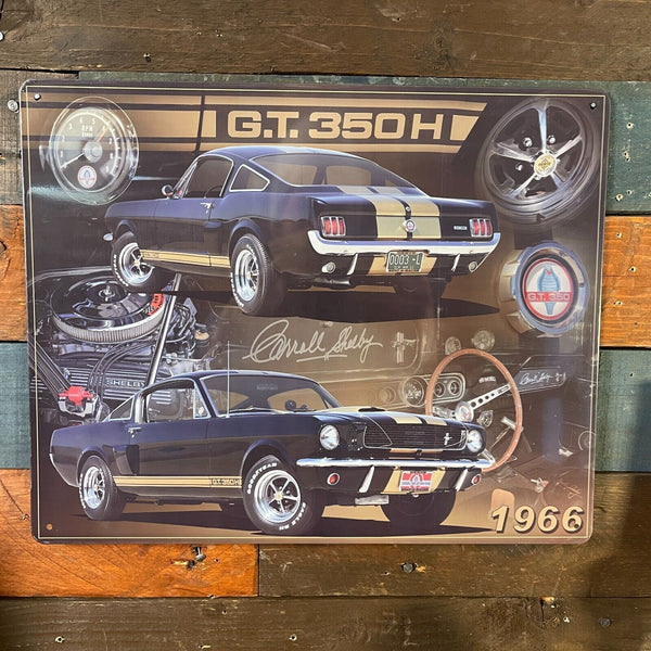 '66 Shelby G.T. 350H 15" x 12" Tin Metal Sign W/ Hemmed Reinforced Edges