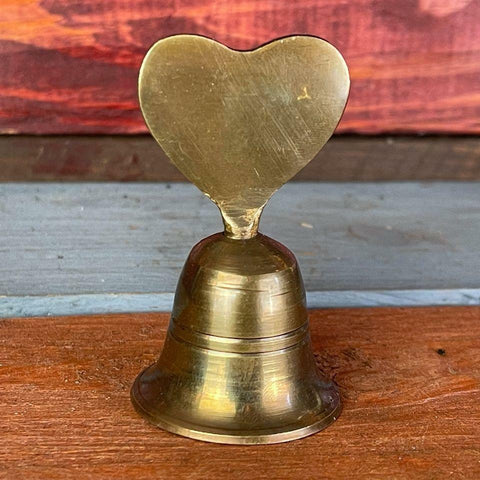 Heart Solid Brass Bell & Handle