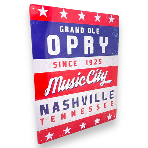 Grand Ole Opry Music City Nashville 15" Tin Metal Sign W/ Reinforced Edges