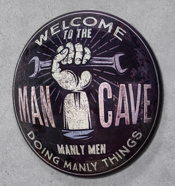 Man Cave Dome Round Metal Sign Bar Man Cave Garage Wall Decor 