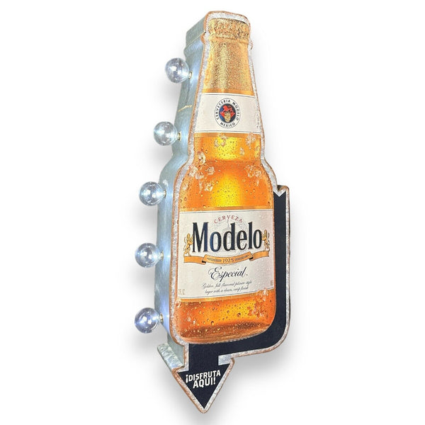 Modelo LED Sign Double Sided 25" Beer Bottle and Arrow Shaped Battery Operated