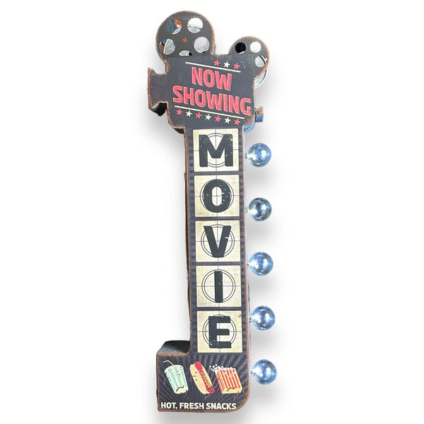 Movie Now Showing 26" Double Sided Marquee LED Sign Vintage Retro Design