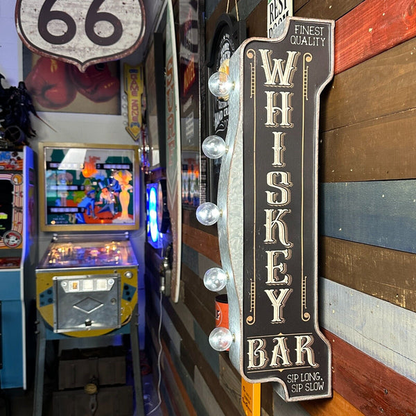 Whiskey Bar Double Sided Vintage Inspired 25" Battery Operated Marquee LED Sign