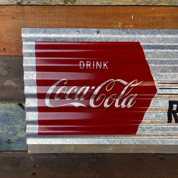 Coca-Cola Corrugated Metal 24" Sign