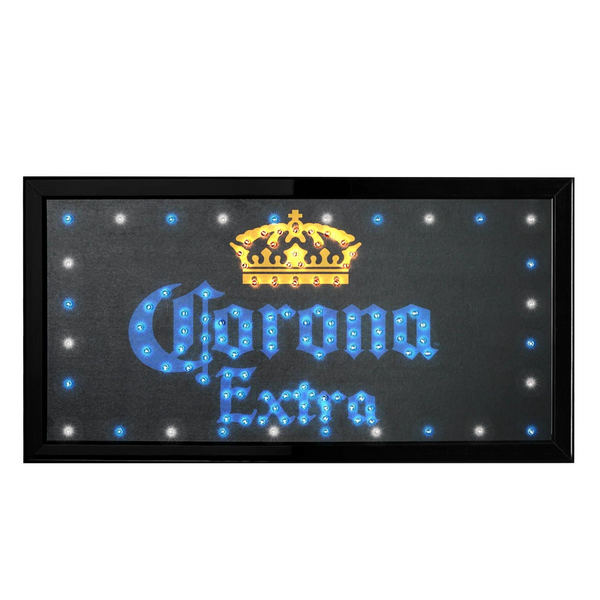 Corona Extra Framed & Flashing Hanging LED Sign, Bar Man Cave Game Room Decor