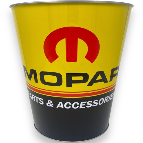 Mopar Parts & Accessories Tapered Metal Trash Bin Can Wastebasket Man Cave Decor