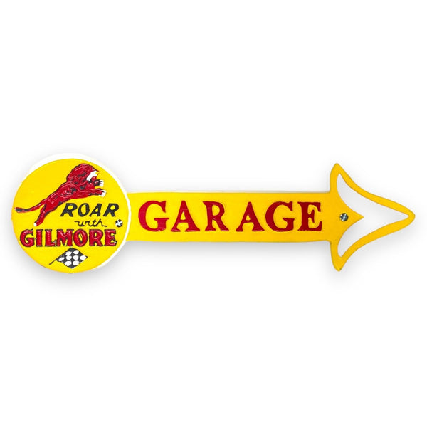 Roar With Gilmore Garage Cast Iron Arrow Plaque Sign