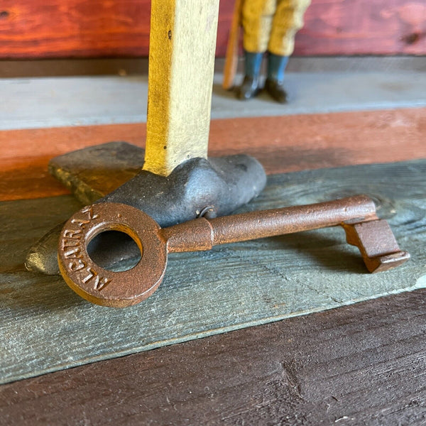 Alcatraz Prison Cell Key, Large Cast Iron Key With Rusty Antique Finish, 5"