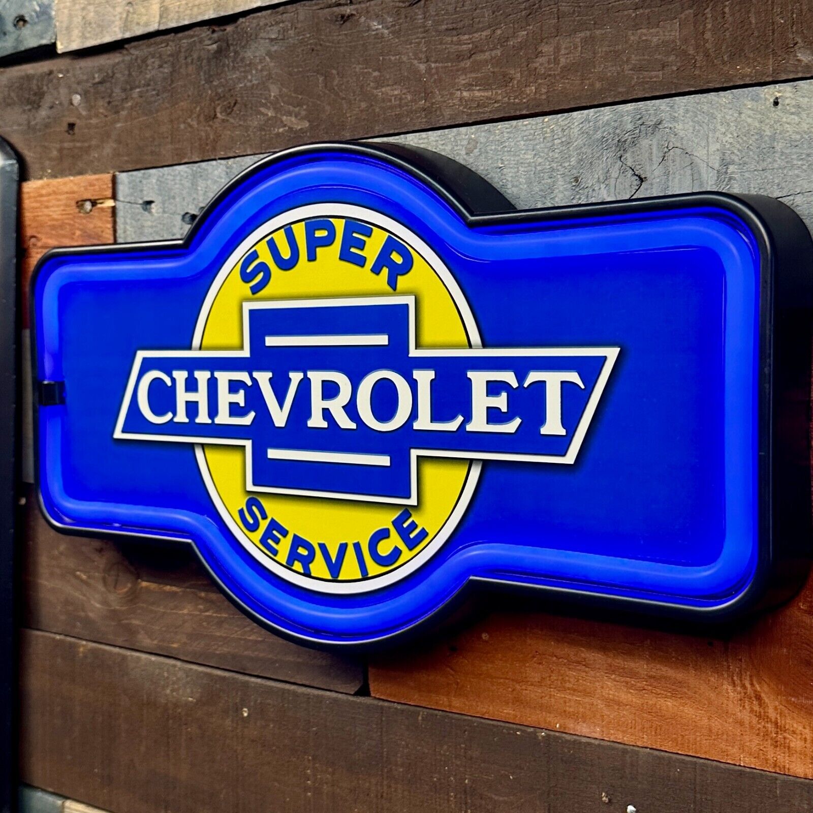 Chevrolet LED Neon Rope Light Sign, 17" Marquee Shape, Bar Garage Man Cave Decor