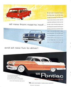 '55 Pontiac Automobile Ad Vintage Print Ad 50's 1954 Advertisement 13.5" x 10.5"