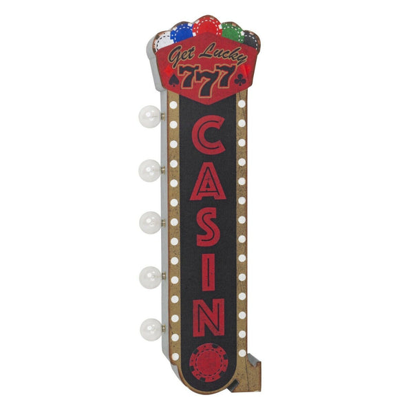 Casino Vintage Style Sign, LED Marquee Flashing Bulbs, Vegas, Game Room Sign