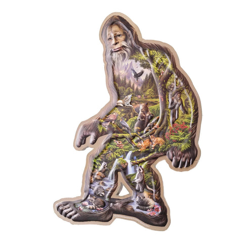 Bigfoot Collage Shaped and Embossed 20" Metal Sign