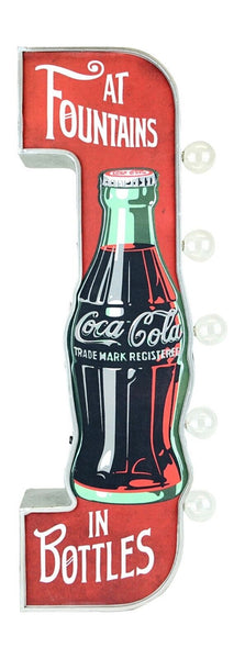 Coca-Cola Metal LED Bulb Wall Sign 25” Coke Bottle Shaped Double Sided Marquee