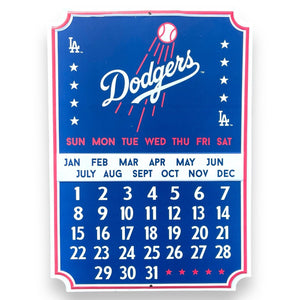 Los Angeles Dodgers Calendar Metal Sign With Magnets