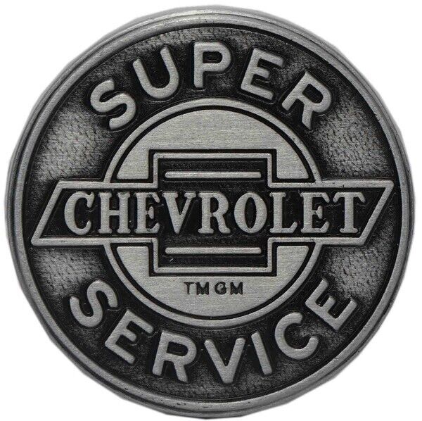 Chevrolet Super Service Round Embossed Metal Drawer Pull Knob