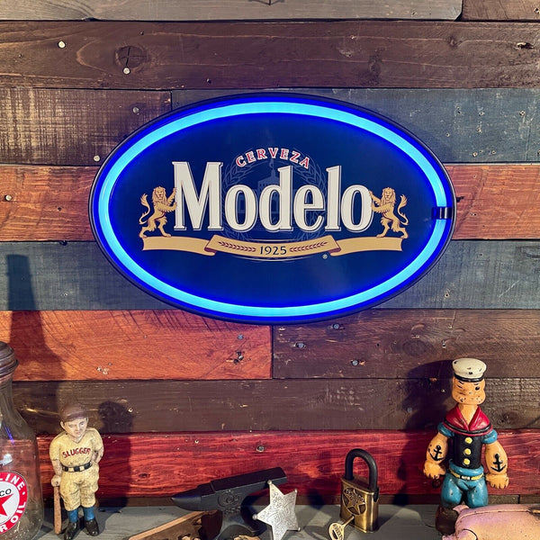 Modelo Cerveza Neon LED Light Rope Sign, Home Bar Game Room Man Cave Wall Decor