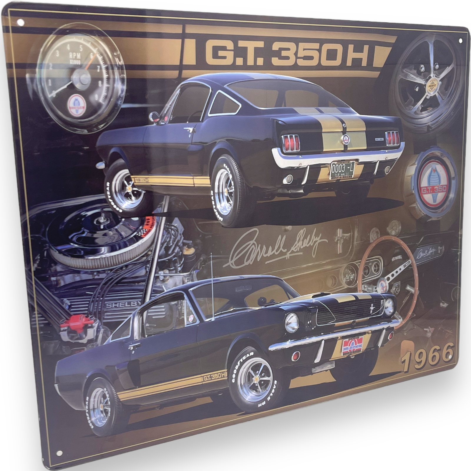 '66 Shelby G.T. 350H 15" x 12" Tin Metal Sign W/ Hemmed Reinforced Edges