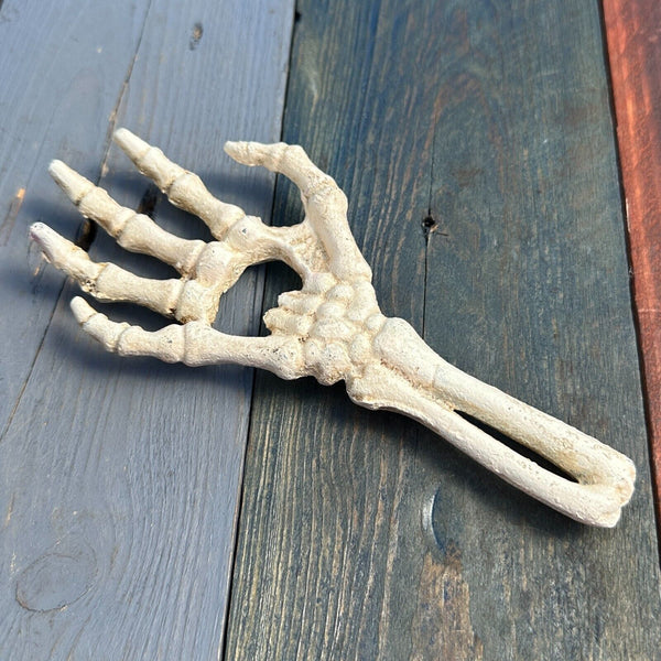 Skeleton Hand Cast Iron Bottle Opener With Antique Finish