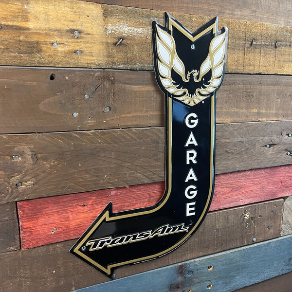 Pontiac Firebird Trans Am Garage Embossed Metal Arrow Sign