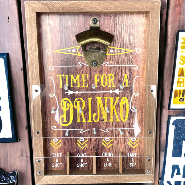 Plinko Time For A Drinko Wall Mounted Bottle Opener and Drinking Game