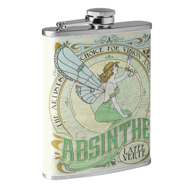 Absinthe Green Fairy Stainless Steel Flask