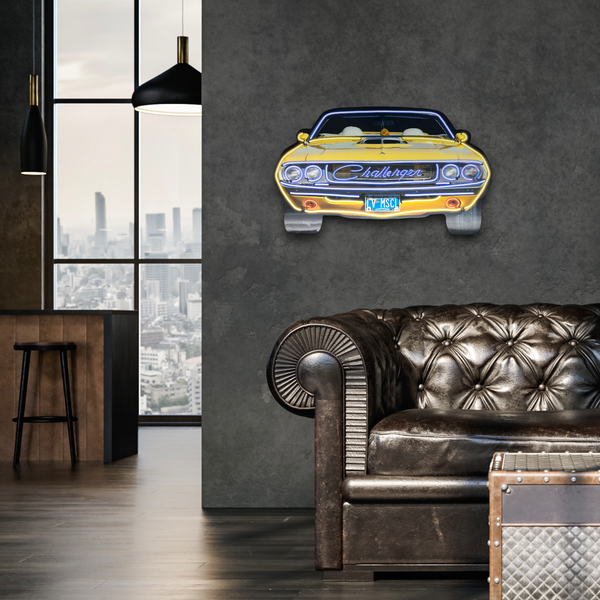 Dodge Challenger Moving Lenticular 3-D Images Wall Sign