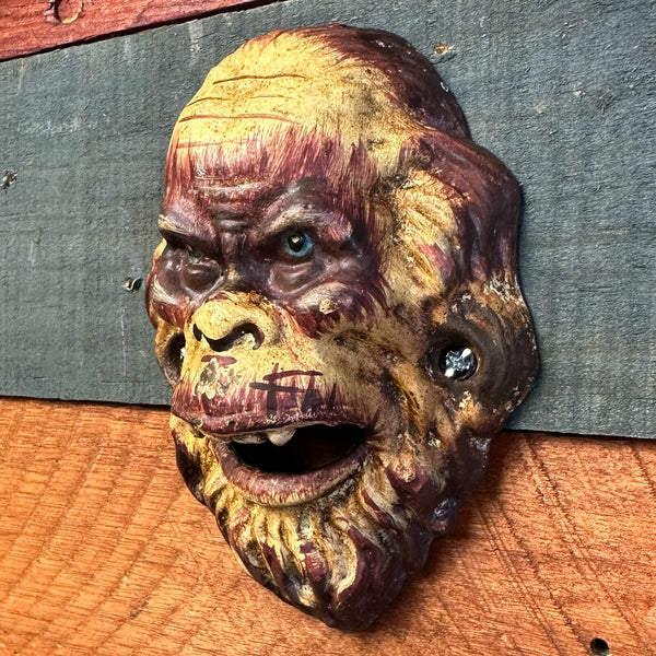 Bigfoot Sasquatch Cast Iron Wall Mounted Bottle Opener Vintage Antique Design