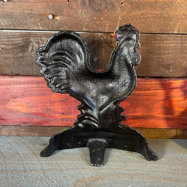 Rooster 7" Door Stop Cast Iron With Antique Finish