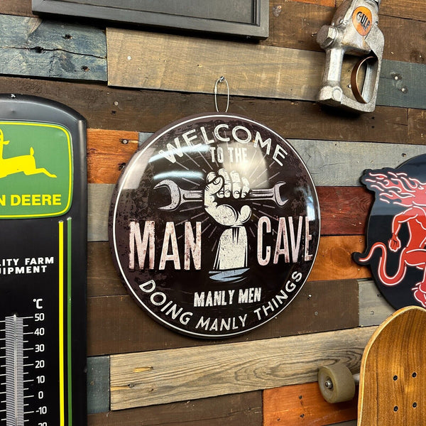 Man Cave Dome Round Metal Sign Bar Man Cave Garage Wall Decor 