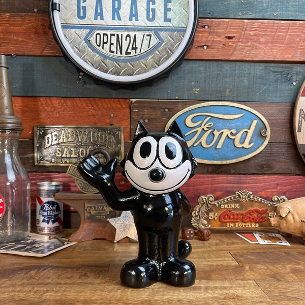 Felix The Cat Cast Iron Bank With Painted Finish, Decor Bookend