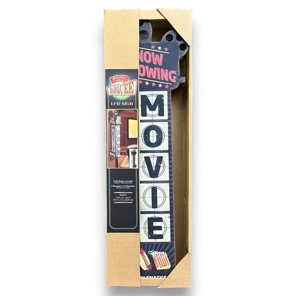 Movie Now Showing 26" Double Sided Marquee LED Sign Vintage Retro Design