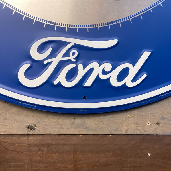 Ford Trucks 24" Round Blue Metal Advertising Sign Game Room Bar Man Cave Decor