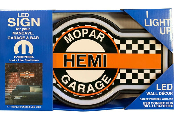 Mopar Hemi Garage LED Neon Light Rope Bar Sign, Decor For Garage Shop Man Cave