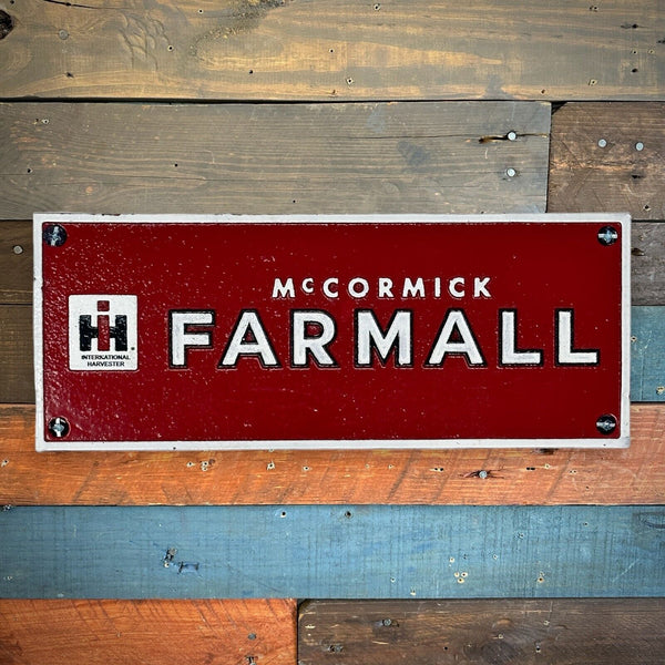 McCormick Farmall International Harvester Cast Iron 10" x 4" Plaque Sign