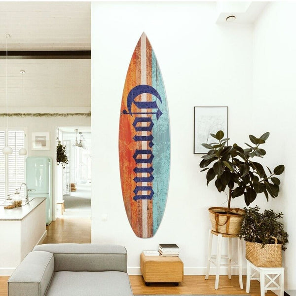 Corona Surfboard Plaque, Wall Sign, Licensed, 60" x 15", Color Wood Tones