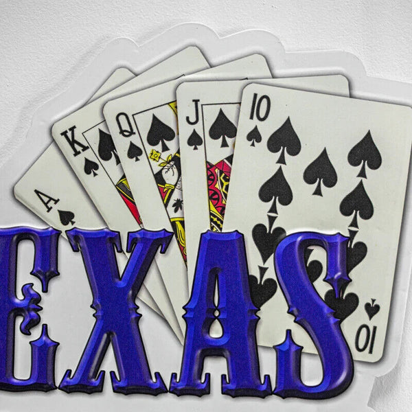 Texas Hold'Em Poker Cards Embossed & Shaped Metal Sign