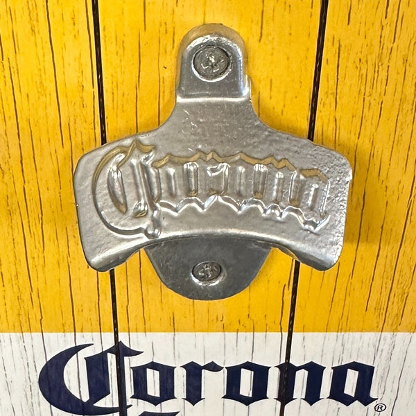 Corona Extra Bottle Opener and Cap Catcher Wall Mounted Plaque